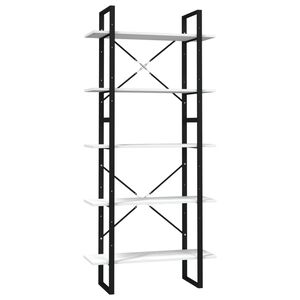 vidaXL 5-Tier Book Cabinet White 80x30x175 cm Pinewood