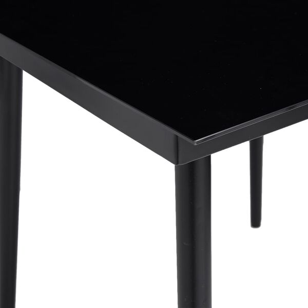 vidaXL Garden Dining Table Black 80x80x74 cm Steel and Glass