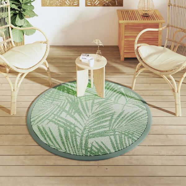 vidaXL Outdoor Carpet ARAKIL Green Ø120 cm PP