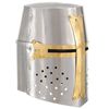 vidaXL Medieval Crusader Knight Helmet Replica LARP Silver Steel