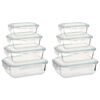 vidaXL Glass Food Storage Containers 8 Pieces