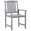 vidaXL 7 Piece Outdoor Dining Set Grey Wash Solid Acacia Wood