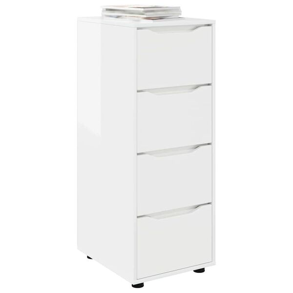 vidaXL Storage Cabinet High Gloss White 40 x 48 x 105 cm