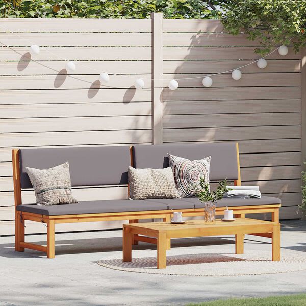 vidaXL Sun Lounger Reclining Brown 200 x 57 x 75cm Solid Acacia wood