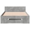 vidaXL Bed Frame with Drawer without Mattress Concrete Grey 90x200 cm