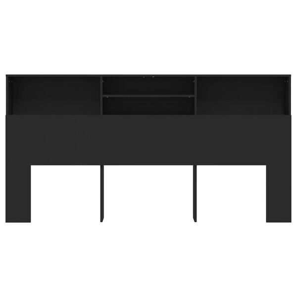 vidaXL Headboard Cabinet Black 200x19x103.5 cm