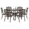 vidaXL Garden Dining Set 7 pcs Bronze Aluminium