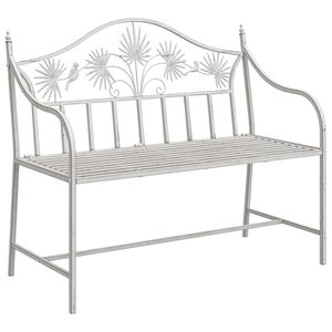vidaXL Garden Bench Antique White 104 x 52.5 x 89 cm Steel