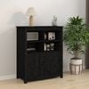 vidaXL Sideboard Black 83x41.5x100 cm Solid Wood Pine