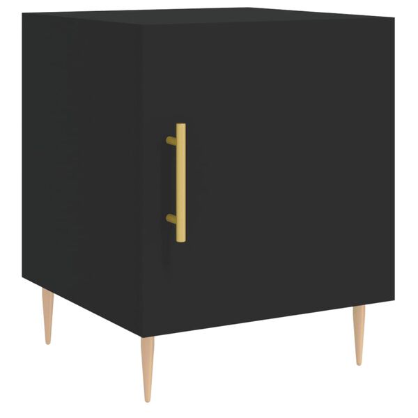 vidaXL Bedside Cabinet Black 40x40x50 cm Engineered Wood