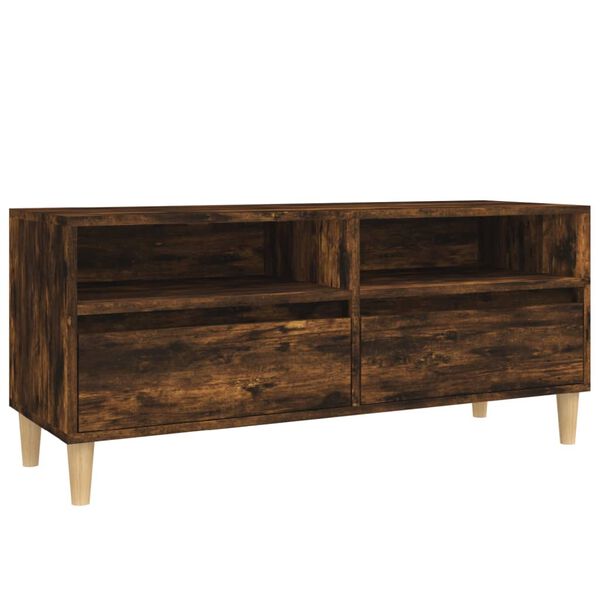 vidaXL TV Cabinet Smoked Oak 100x34.5x44.5 cm Engineered Wood