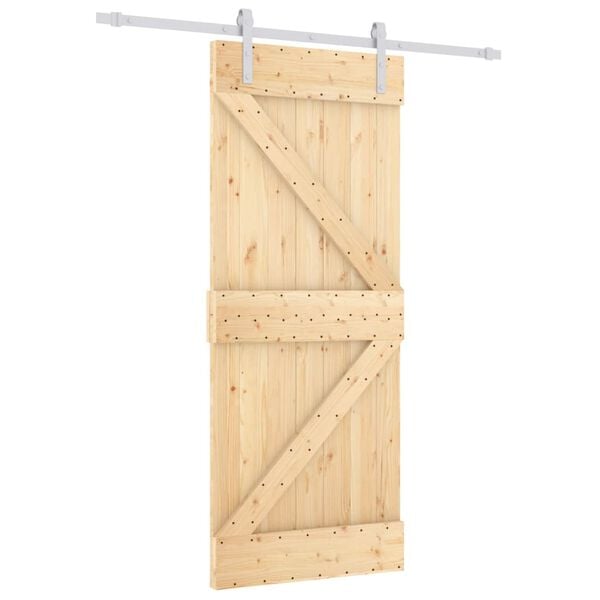 vidaXL Sliding Door with Hardware Set 85x210 cm Solid Wood Pine
