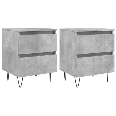 vidaXL Bedside Cabinets 2 pcs Concrete Grey 40x35x50 cm Engineered Wood