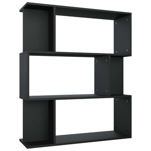 vidaXL Book Cabinet/Room Divider Black 80x24x96 cm Engineered Wood