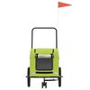 vidaXL Pet Bike Trailer Green Oxford Fabric and Iron