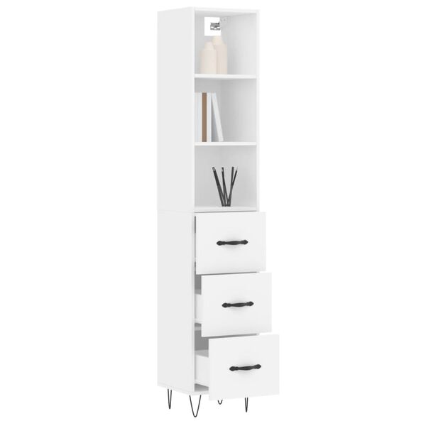 vidaXL Highboard White 34.5x34x180 cm Engineered Wood