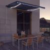 vidaXL Manual Retractable Awning with LED 400x300 cm Blue and White