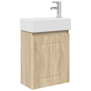 vidaXL Bathroom Vanity Unit with Tap Sonoma Oak 45.5 x 22.5 x 84 cm