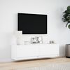 vidaXL TV Wall Cabinet with LED Lights White 140x31x38 cm