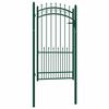 vidaXL Fence Gate with Spikes Steel 104x134.5 cm Green
