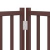 vidaXL Dog Gate with Door Foldable 4 Panels Brown Oak 320 cm Solid Wood Fir