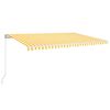 vidaXL Manual Retractable Awning 500x350 cm Yellow and White