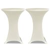 vidaXL Standing Table Cover &Oslash;70cm Cream Stretch 2 pcs