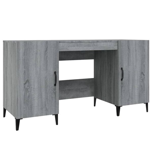 vidaXL Desk Grey Sonoma 140x50x75 cm Engineered Wood