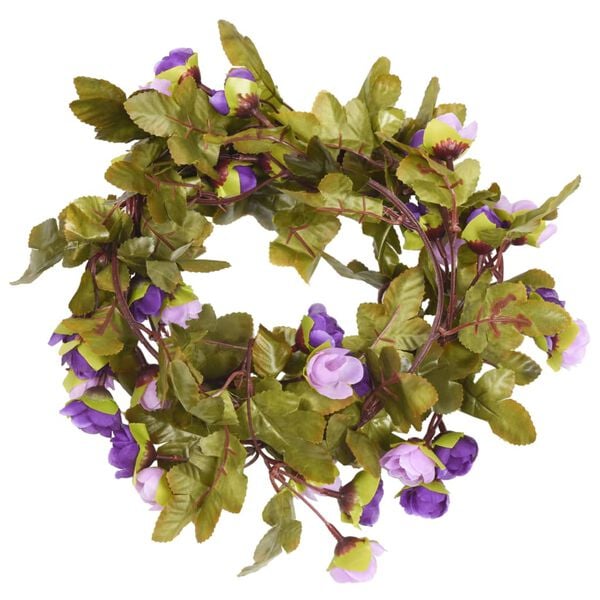 vidaXL Flower Garlands 6 pcs Light Purple 215 cm