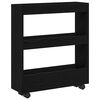 vidaXL Narrow Storage Trolley Black Oak 60 x 18 x 70 cm