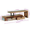 vidaXL TV Stand (118-200)x30x40 cm Solid Wood Reclaimed