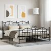 vidaXL Metal Bed Frame without Mattress with Footboard Black 180x200cm