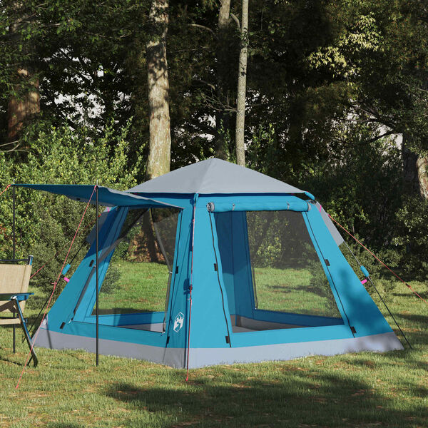 vidaXL Instant Tent with Rainfly 3-Person Quick-Release Blue