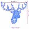 vidaXL Reindeer Head with 140 LEDs Blue 68 x 36.5 x 62.5 cm Acrylic