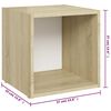 vidaXL 3 Piece TV Cabinet Set White and Sonoma Oak Engineered Wood