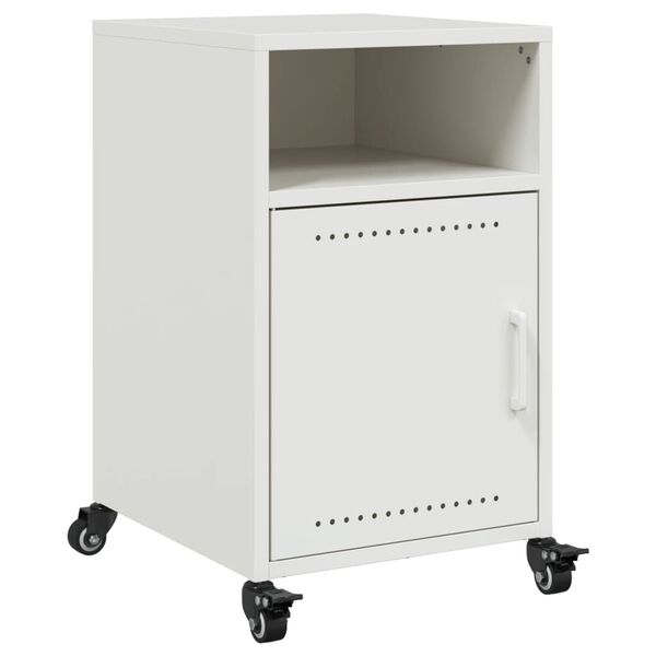 vidaXL Bedside Cabinet White 36x39x59 cm Steel