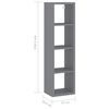 vidaXL Wall Cube Shelf Grey 37x29.5x134.5 cm MDF