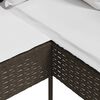 vidaXL L-shaped Couch Sofa with Cushions Poly Rattan Brown