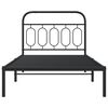 vidaXL Metal Bed Frame without Mattress with Headboard Black 100x190cm