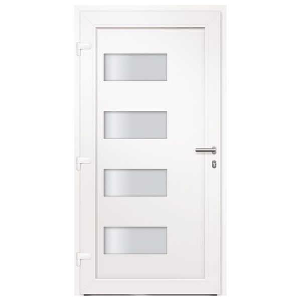 vidaXL Front Door Aluminium and PVC White 110x210 cm