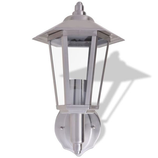 vidaXL Outdoor Uplight Wall Lantern Stainless Steel
