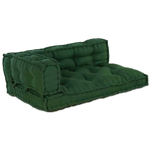 vidaXL Pallet Sofa Cushion Green Fabric