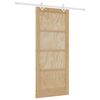 vidaXL Sliding Door Natural and White 86 x 198.5 cm Solid Pine Wood