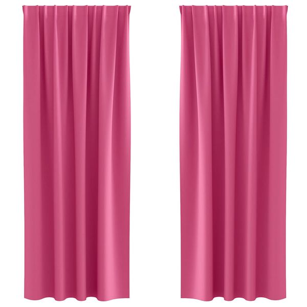 vidaXL Blackout Curtains with Rings 2 pcs Bright Pink 260 x 140 cm