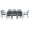 vidaXL Garden Dining Set 9 pcs Anthracite Powder-coated Steel