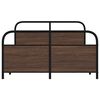 vidaXL Metal Bed Frame without Mattress Brown Oak 140x190 cm