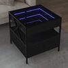 vidaXL Coffee Table with Infinity LED Black 50x50x51 cm
