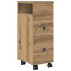 vidaXL Narrow Bathroom Cabinet with Wheels Artisan Oak Engineered Wood