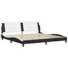 vidaXL Bed Frame without Mattress "Zadar" Black and White 200x200 cm Faux Leather