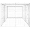 vidaXL Outdoor Dog Kennel Galvanised Steel with Roof 12.1 m&sup2;